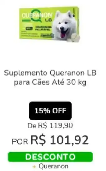 Cobasi Suplemento Queranon LB para Caes Ate 30kg oferta