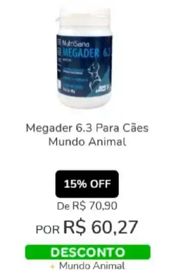Cobasi Megader 6.3 Para Caes Mundo Animal oferta