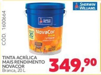 TINTA ACRÍLICA MAIS RENDIMENTO NOVACOR Branca, 20 L