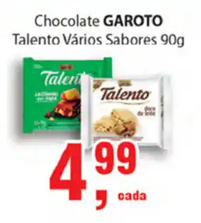 Supermercados Mundial Chocolate Garoto Talento varios sabores 90g oferta