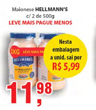 Supermercados Mundial Maionese Hellmann's c/2 de 500g oferta