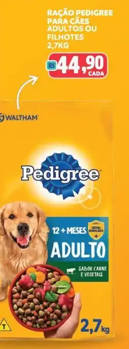 Supermercados Mateus RAÇÃO PEDIGREE PARA CÃES ADULTOS OU FILHOTES 2,7KG oferta