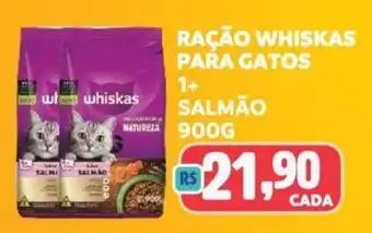 RAÇÃO WHISKAS PARA GATOS 1+ SALMÃO 900G