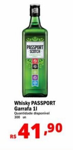 Althoff Supermercados Whisky PASSPORT Garrafa 1L oferta