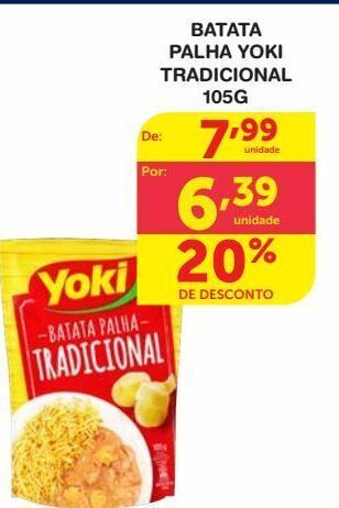Roldão Batata palha yoki tradicional 105g oferta