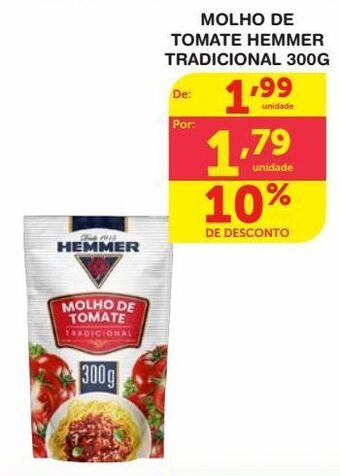 Roldão Molho de tomate hemmer tradicional 300g oferta