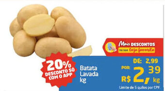 Tenda Atacado Batata Lavada kg oferta