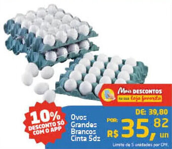 Tenda Atacado Ovos Grandes Brancos Cinta 5dz oferta