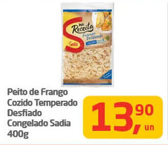Tenda Atacado Peito de Frango Cozido Temperado Desfiado Congelado Sadia 400g oferta