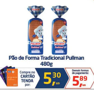 Tenda Atacado Pão de Forma Tradicional Pullman 480g oferta