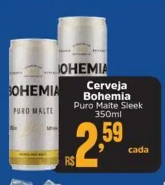 Supermercados Mateus Cerveja Bohemia Puro Malte Sleek 350ml oferta