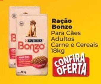 Supermercados Mateus Ração Bonzo Para Cães Adultos Carne e Cereais 18kg oferta