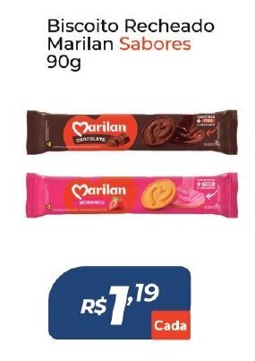Atakarejo Biscoito Recheado Marilan Sabores 90g oferta