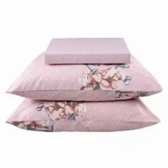 Lojas Havan Jogo de cama king 3 peças 150 fios 100%algodão karsten - emma floral rosa oferta