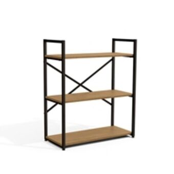 Benoit Estante baixa kappesberg li007 crome industrial 3 prateleiras freijó com preto fosco oferta