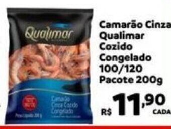 Max Atacadista Camarão Cinza Qualimar Cozido Congelado 100/120 Pacote 200g oferta