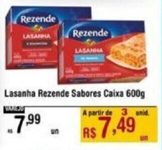 Max Atacadista Lasanha Rezende Sabores Caixa 600g oferta