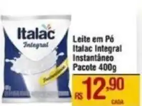 Max Atacadista Leite em Pó Italac Integral Instantâneo Pacote 400g oferta