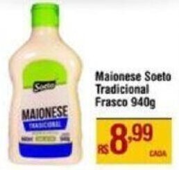 Max Atacadista Maionese Soeto Tradicional Frasco 940g oferta