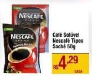 Max Atacadista Café Solúvel Nescafé Tipos Sache 50g oferta