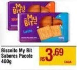 Max Atacadista Biscoito My Bit Sabores Pacote 400g oferta