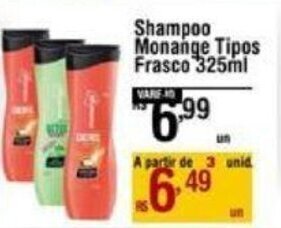Max Atacadista Shampoo Monange Tipos Frasco 325ml oferta