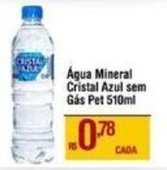 Max Atacadista Água Mineral Cristal Azul sem Gás Pet 510ml oferta