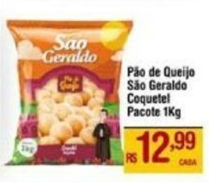 Max Atacadista Pão de Queijo São Geraldo Coquetel Pacote 1Kg oferta