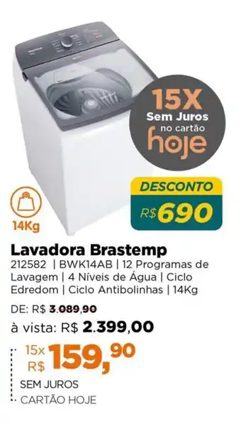 Lojas TaQi Lavadora Brastemp 14Kg oferta