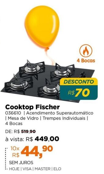 Lojas TaQi Cooktop Fischer oferta