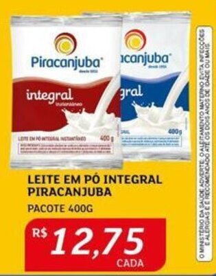 Assaí Atacadista LEITE EM PÓ INTEGRAL PIRACANJUBA PACOTE 400G oferta