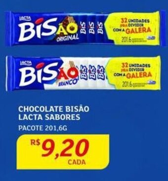 Assaí Atacadista CHOCOLATE BISÃO LACTA SABORES PACOTE 201.6G oferta