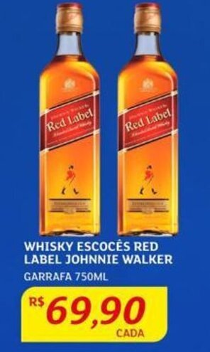 Assaí Atacadista WHISKY ESCOCÉS RED LABEL JOHNNIE WALKER GARRAFA 750ML oferta