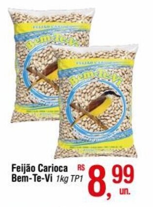 Fort Atacadista Feijão Carioca Bem-Te-Vi 1kg TP1 oferta