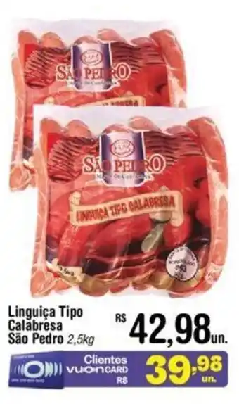 Fort Atacadista Linguiça Tipo Calabresa São Pedro 2,5kg oferta