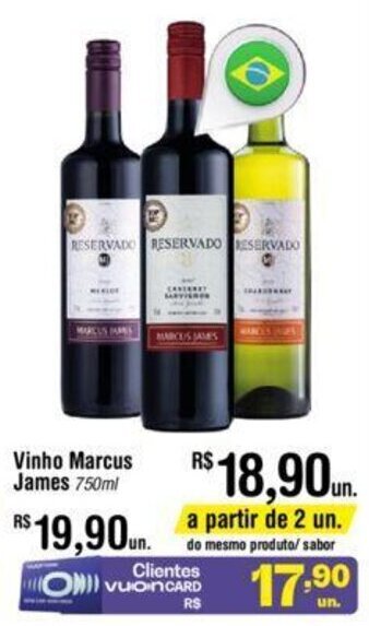 Fort Atacadista Vinho Marcus James 750ml oferta