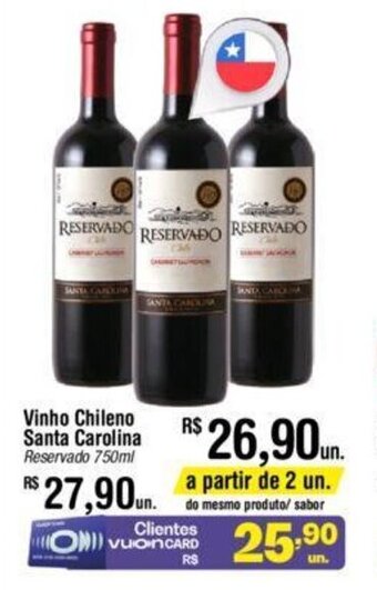 Fort Atacadista Vinho Chileno Santa Carolina Reservado 750ml oferta