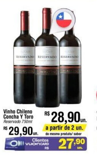 Fort Atacadista Vinho Chileno Concha y Toro Reservado 750ml oferta