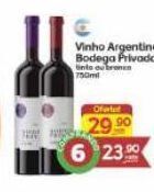 Vinho argentino bodega privada 750ml