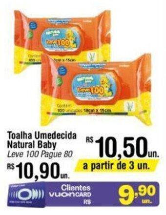 Fort Atacadista Toalha Umedecida Natural Baby Leve 100 Pague 80 oferta