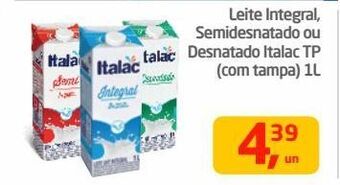 Tenda Atacado Leite integral, semidesnatado ou desnatado italac tp (com tampa) 1l oferta