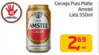 Tenda Atacado Cerveja puro malte amstel lata 350m oferta