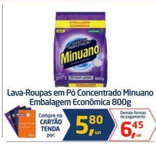 Tenda Atacado Lava-roupas em pó concentrado minuano embalagem econômica 800g oferta