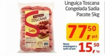Tenda Atacado Linguiça toscana congelada sadia pacote 5kg oferta