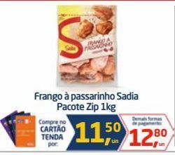 Tenda Atacado Frango à passarinho sadia pacote zip 1kg oferta