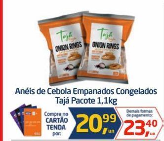 Anéis de cebola empanados congelados tajá pacote 1,1kg