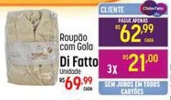 Roupão com Gola Di Fatto Unidade
