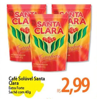 Atacadão Café Solúvel Santa Clara Extra Forte Sachê com 40g oferta