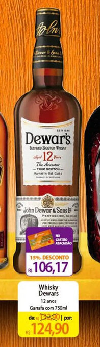 Atacadão Whisky Dewars 12 anos Garrafa com 750ml oferta