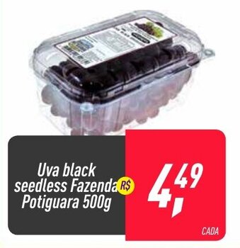 Frangolândia Uva Black Seedless Fazenda Potiguara 500g oferta